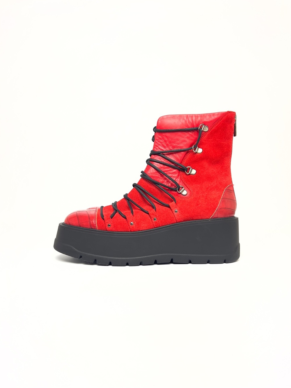 Free People Simone Wedge Boot in red Size 40